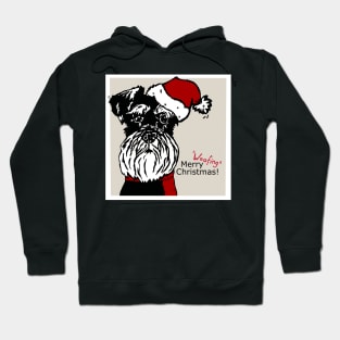 Merry Woofing Christmas Miniature Schnauzer Dog in Santa Hat Hoodie